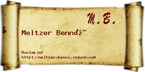 Meltzer Bennó névjegykártya